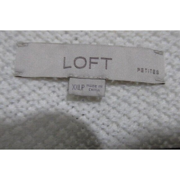LOFT Petites Cotton Wool Blend Cream Knit Sweater, Size XXLP - Picture 6 of 6